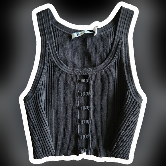 T by Alexander Wang Black Crop Top - Picture 1 of 4